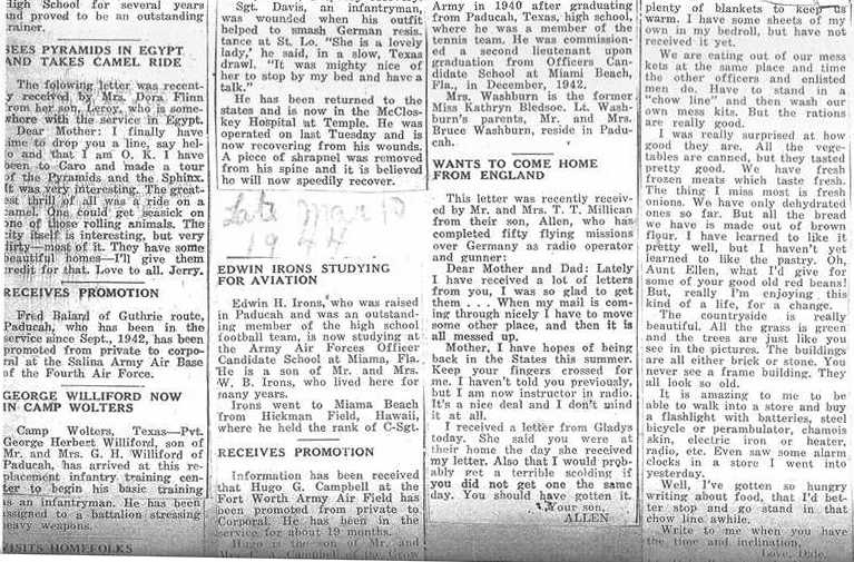 World War II Military News, Cottle County, Texas